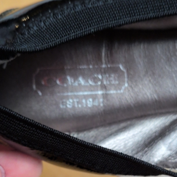 Coach Black "Dora" Ballet Flats with Silver Accents - Picture 2 of 11